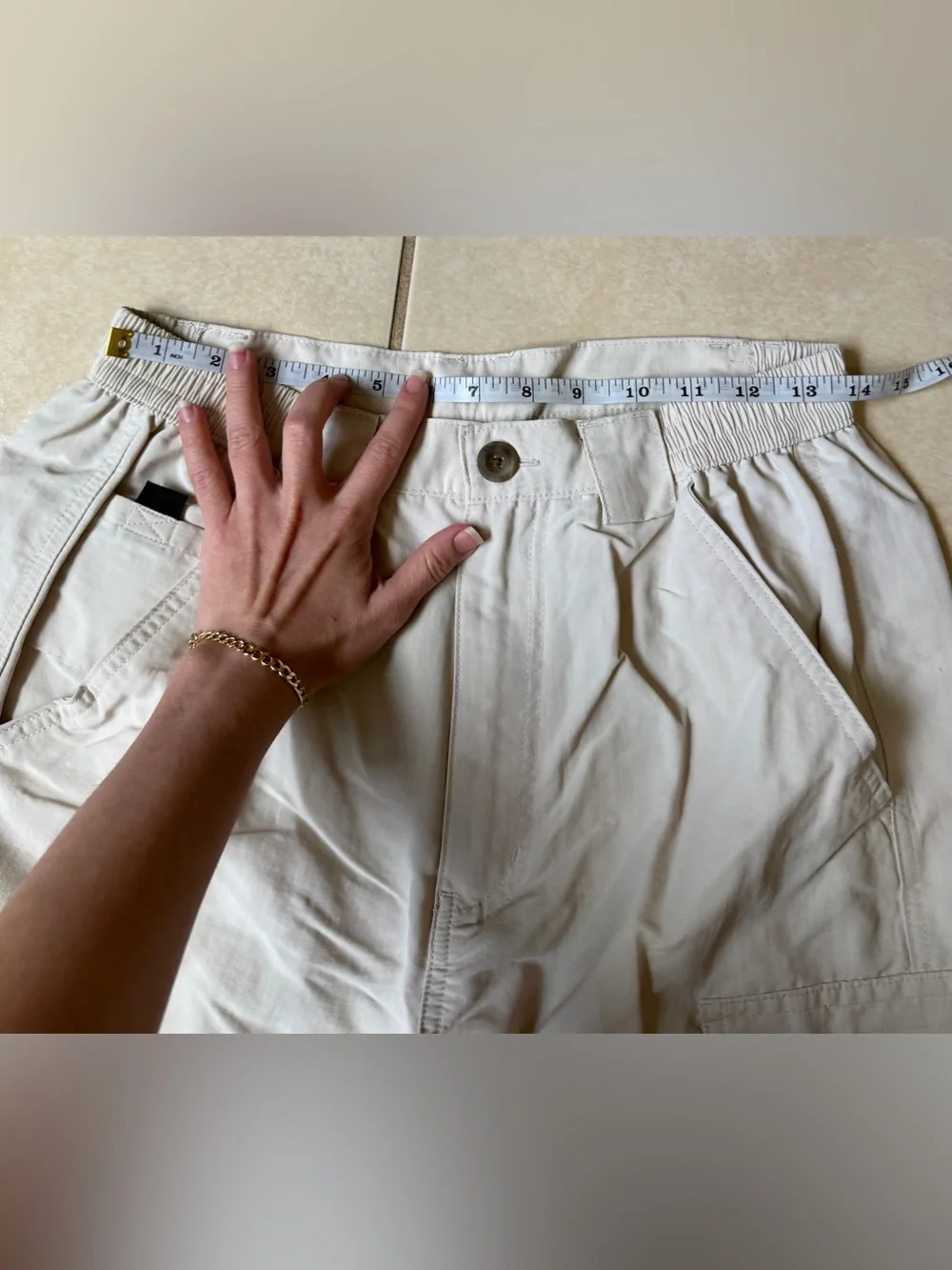 Bimini Bay Outfitters Light Khaki Nylon Cargo Shorts - Men's Size 32
